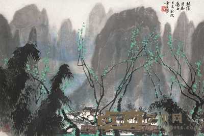 白雪石 1979年作 漓江山水 立轴 45.5×67.5cm